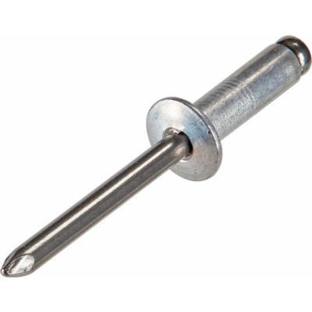 TITAN FASTENERS Pop Blind Rivet - 5/32 x 5-6 - Button Head - Up to 3/8in Grip - Stainless Steel /Steel - Pkg of 500 JLDGSMD56SS